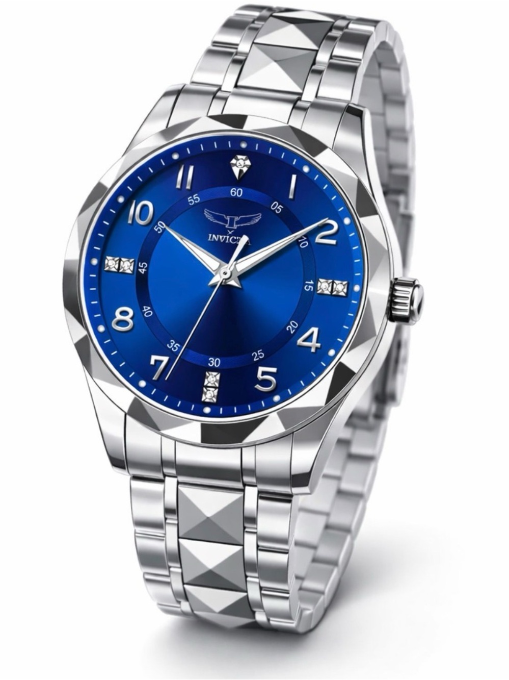 Invicta Blue Dial Silver Stainless Steel Bracelet Watch